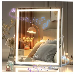 Vanity Makeup Cosmetic Mirror W/ Lights & Bluetooth 9.8"×11.8" NIB